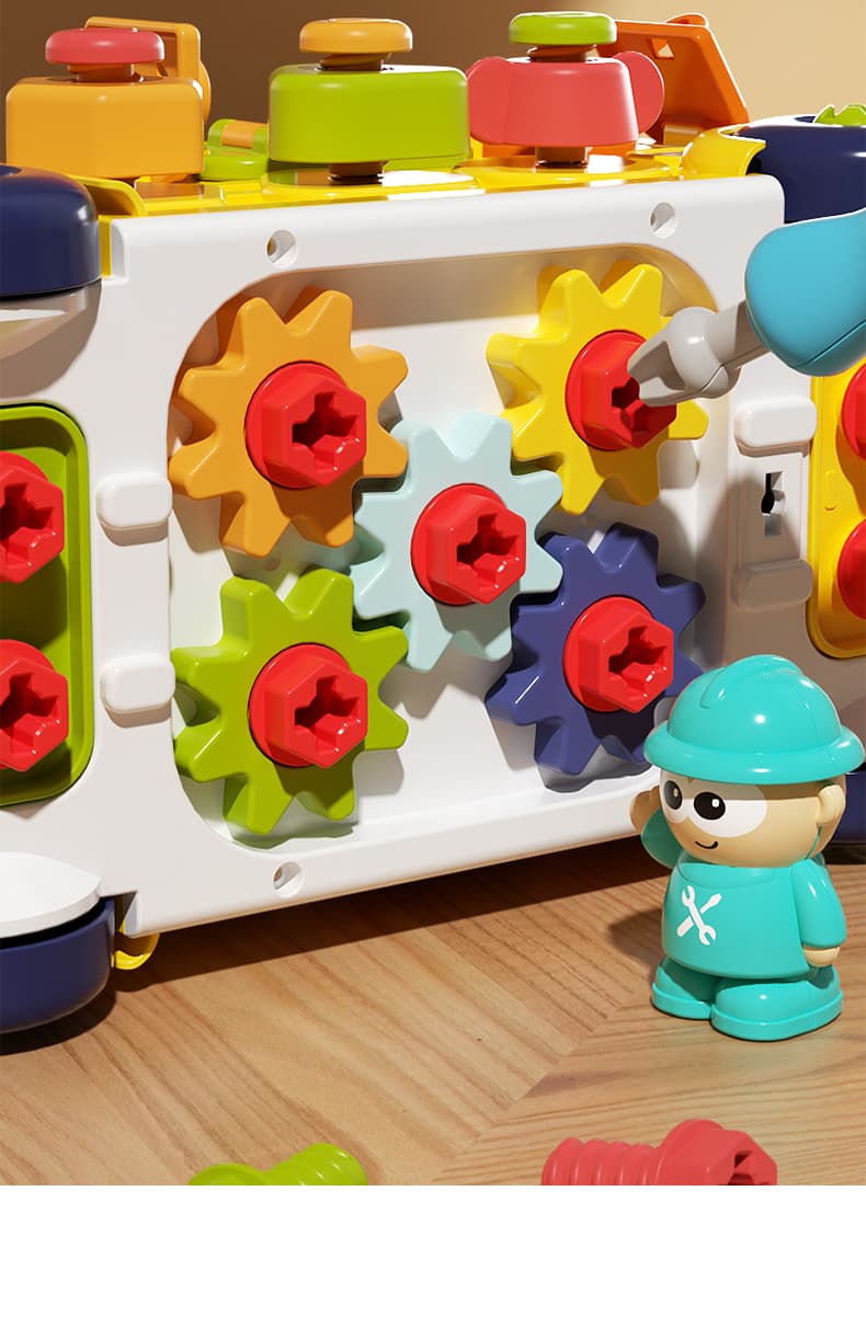 知育玩具 バスでねじねじ工作遊び