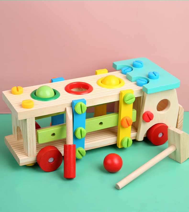 知育玩具 工作トラック 組み立てネジ遊び